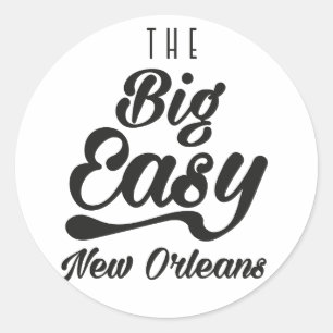 Pegatina Redonda El gran fácil Nueva Orleans