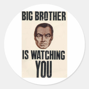 Pegatina Redonda El Gran Hermano Te Está Vigilando