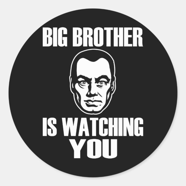 Pegatina Redonda El Gran Hermano te está vigilando (Anverso)