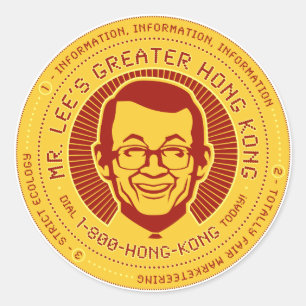 Pegatina Redonda El Gran Hong Kong del Sr. Lee
