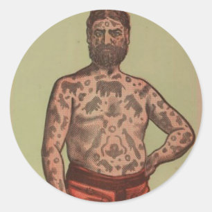 Pegatina Redonda El griego tatuado