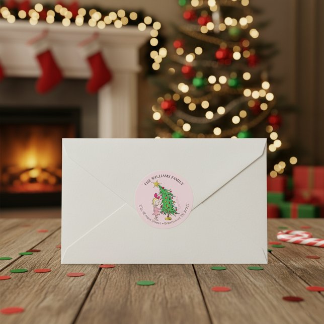 Pegatina Redonda El Grinch | Cindy-Lou A quién se dirige el Navidad (Subido por el creador)