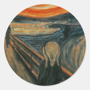 Pegatina Redonda El grito de Edvard Munch