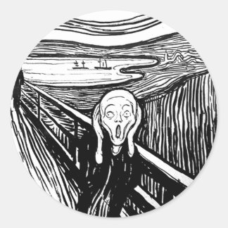 Pegatina Redonda El grito de Edvard Munch