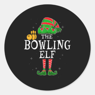 Pegatina Redonda El grupo Bowling Elf que coincide con los Navidade
