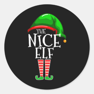 Pegatina Redonda El grupo Nice Elf coincide con los Navidades famil