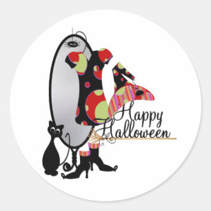 Pegatina Redonda El guardarropa de la bruja