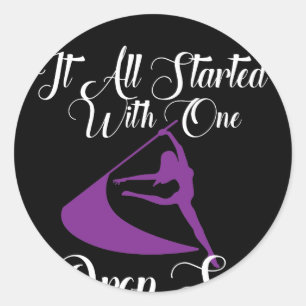 Pegatina Redonda El guardia de honor comenzó con una vuelta del