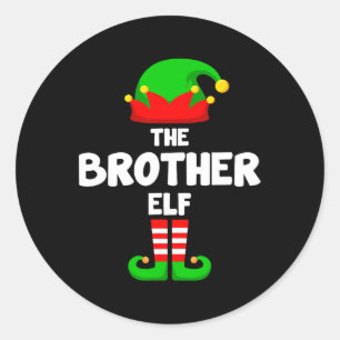 Pegatina Redonda El hermano Elf Navidades graciosos que coinciden c