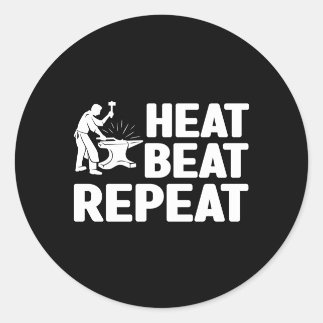 Pegatina Redonda El herrero hierro forjado metalero metalero Bla (Anverso)