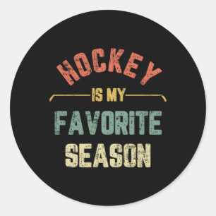 Pegatina Redonda El hockey es mi hockey favorito en temporada