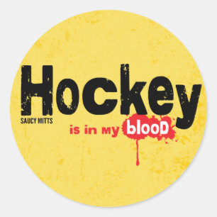 Pegatina Redonda El hockey está en mi sangre