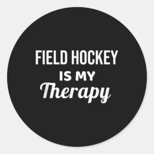 Pegatina Redonda El Hockey Sobre Césped Es Mi Terapia 