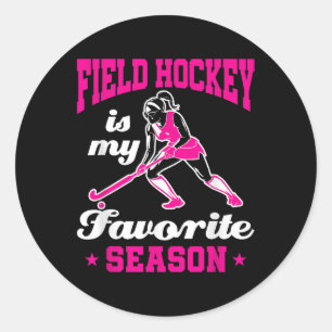 Pegatina Redonda El hockey sobre hierba es mi temporada favorita di