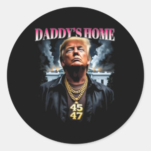 Pegatina Redonda El hogar de papá Trump