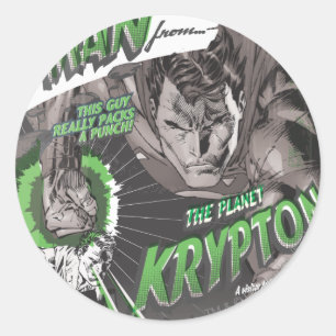Pegatina Redonda El hombre de Krypton
