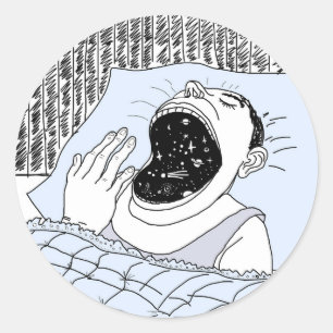 Pegatina Redonda El hombre de la astronomía y el cosmos