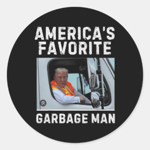 Pegatina Redonda El hombre de la prenda favorita de Estados Unidos,