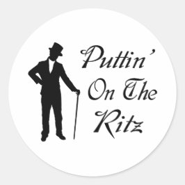 Pegatina Redonda El Hombre Del Dapper Puttin En El Ritz