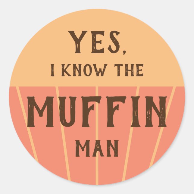 Pegatina Redonda El hombre del muffin pegatinas  niños horneando fi (Anverso)