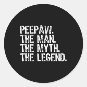 Pegatina Redonda El hombre el mito de la leyenda Bunnyaw Funny Guay