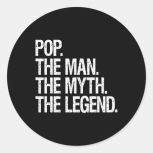 Pegatina Redonda El hombre el mito de la leyenda el regalo de los p