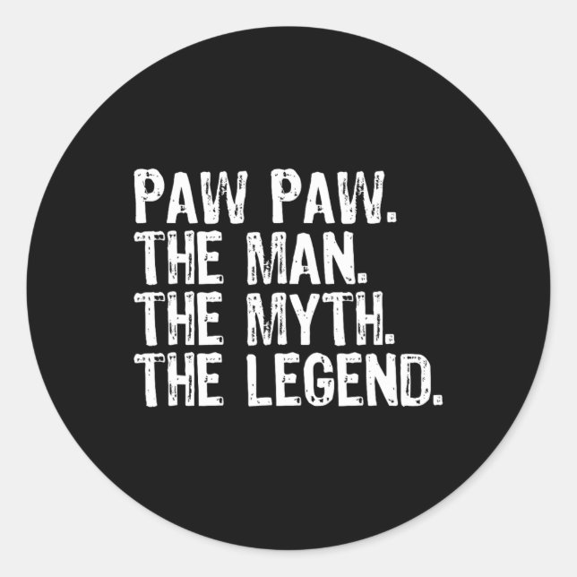 Pegatina Redonda El hombre el mito de la leyenda: graciosa página d (Anverso)