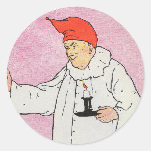 Pegatina Redonda El hombre en la luna madre de la ganso rima de la 