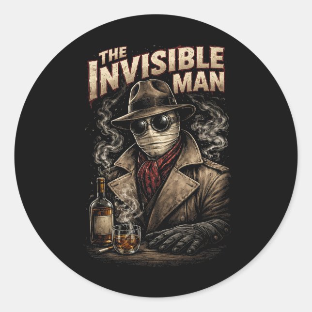Pegatina Redonda El hombre invisible (Anverso)