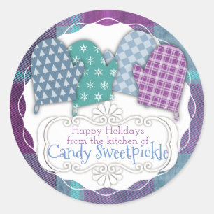 Pegatina Redonda El horno de plástico imita a los Navidades de la c