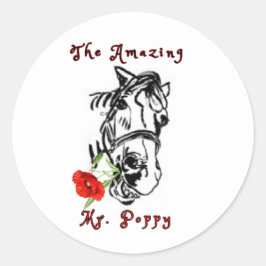 Pegatina Redonda el increíble MR. AMAPOLA