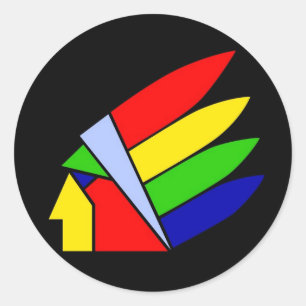 Pegatina Redonda El indio americano