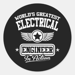 Pegatina Redonda El ingeniero eléctrico más grande del mundo en l