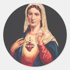 Pegatina Redonda El Inmaculado Corazón de María