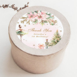 Pegatina Redonda El invierno de los Nutcracker en Holanda Gracias