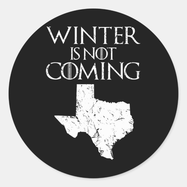 Pegatina Redonda El Invierno No Llega A Navidades Graciosos Tx Rega (Anverso)