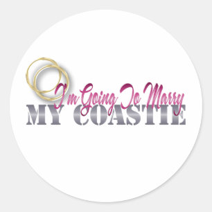 Pegatina Redonda El ir a casar mi Coastie