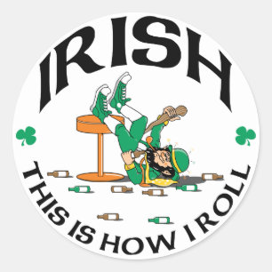 Pegatina Redonda El irlandés esto es cómo ruedo el regalo