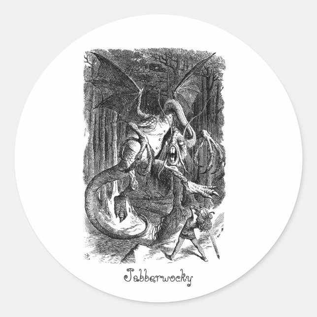 Pegatina Redonda El Jabberwocky (Anverso)