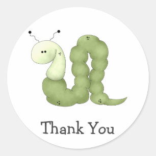 Pegatina Redonda El jardín del gramo · Gusano verde