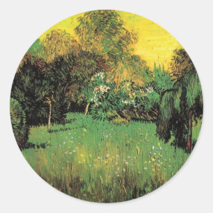 Pegatina Redonda El jardín del poeta de Vincent van Gogh.