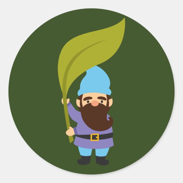 Pegatina Redonda El jardín lindo gnomes divertido (Anverso)