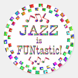 Pegatina Redonda El Jazz es FUNtastic