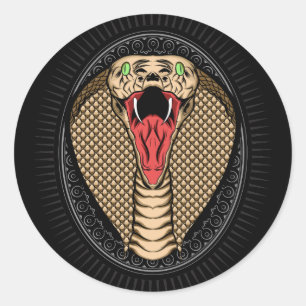 Pegatina Redonda El jefe Cobra