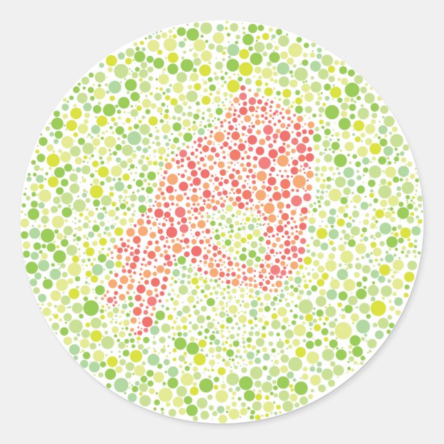 Pegatina Redonda El juego circular Ishihara Test (Anverso)