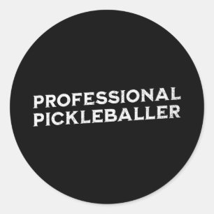 Pegatina Redonda El jugador de póquer profesional Funny Pickleball
