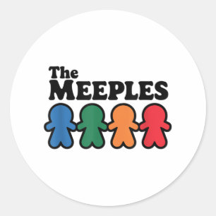 Pegatina Redonda El jugador del tablero de Meeples