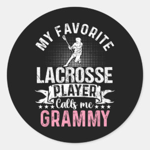 Pegatina Redonda El jugador favorito de Lacrosse me llama Grammy gr