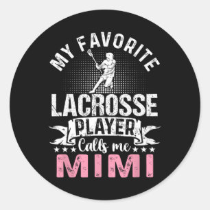 Pegatina Redonda El jugador favorito de Lacrosse me llama Mimi Funn