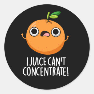 Pegatina Redonda El jugo no puede concentrar el Naranja lindo